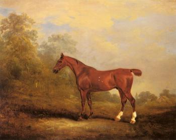 約翰 弗恩利 Cecil, a favorite Hunter of the Earl of Jersey in a Landscap 約翰 弗恩利 Cecil, a favorite Hunter of the Earl of Jersey in a Landscap